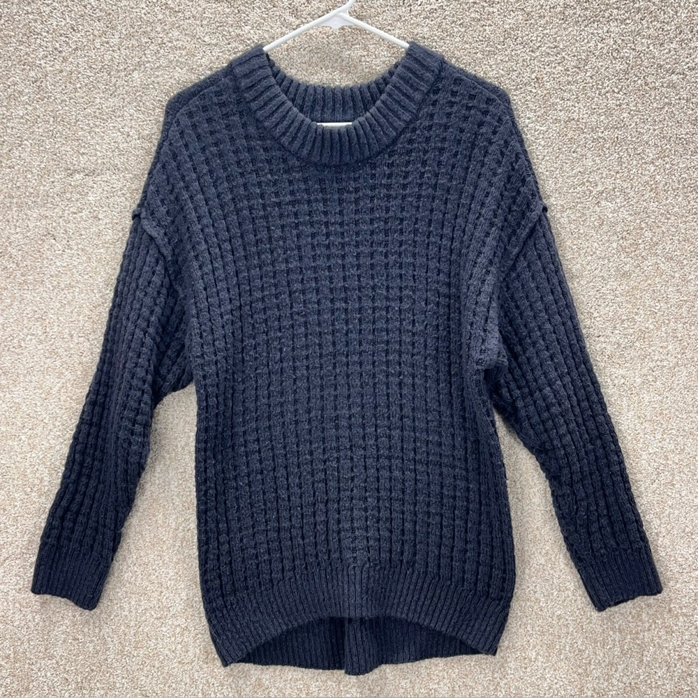 Imperfect‎ SO knit sweater fuzzy ribbed hem neck cuff casual office
